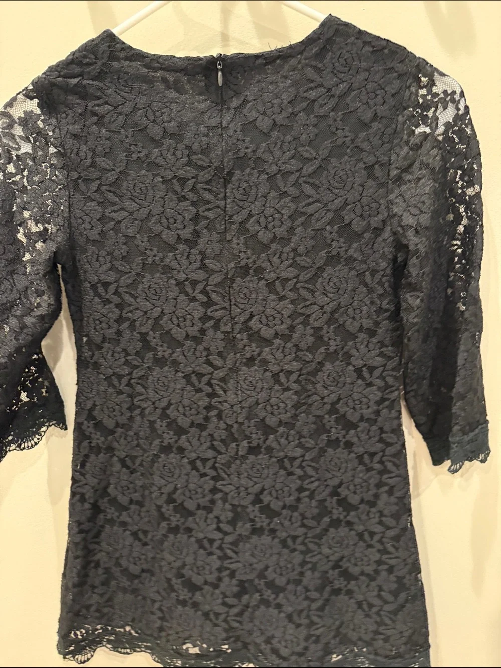 Black Lace girls dress - Elegant Floral Overlay. Euro size 160